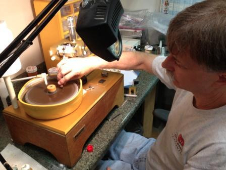 Chris Wolfsberg cutting gems