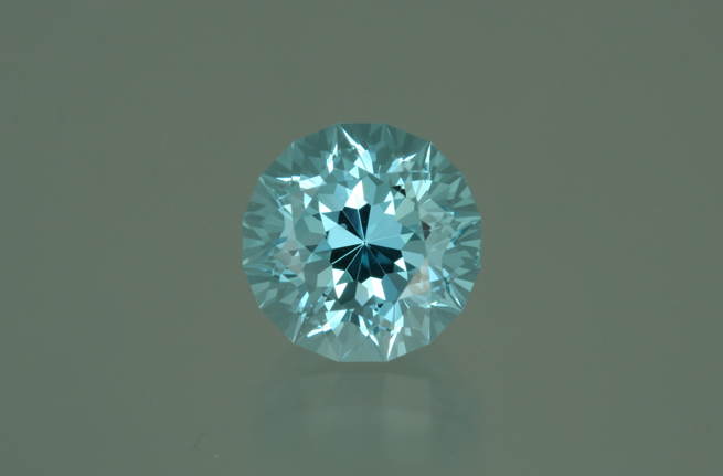 Aquamarine, concave emerald cut